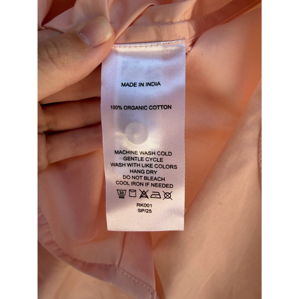 Quince Women’s Light Pink/Peach Long Sleeve Button-Up Shirt L NWT 100% Cotton - Picture 4 of 4